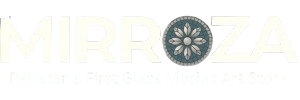 Mirroza logo representing Pakistan’s first handcrafted mosaic mirror art brand, specializing in mosaic wall mirrors, calligraphy, and decor frames.