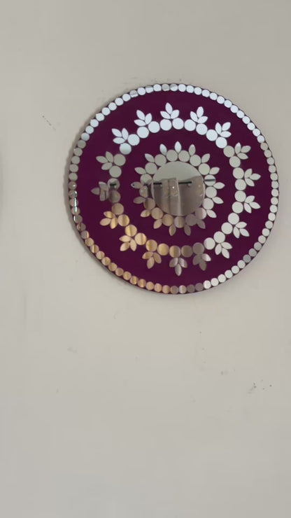 Midnight Bloom 3-Piece Mirror Mosaic Wall Art | Handmade Wall Hanging Set By Mirroza