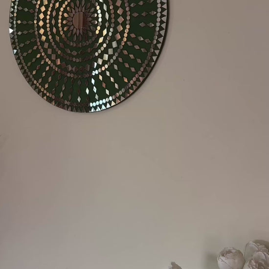 Olive Bloom Round Mirror Mosaic Product reveal