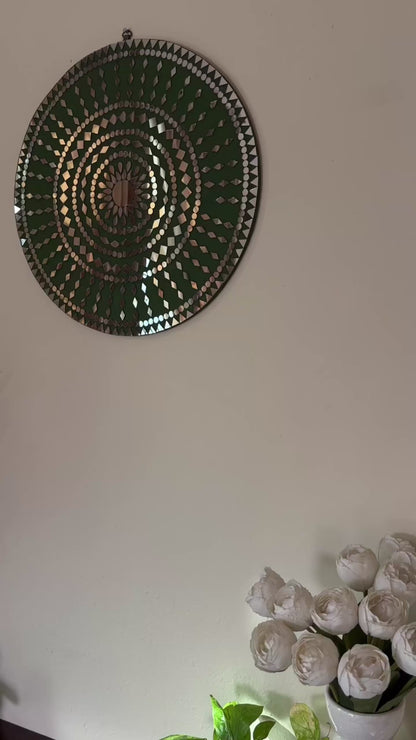 Olive Bloom Round Mirror Mosaic Product reveal