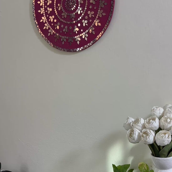 rose radiance round mirror mosaic product reveal